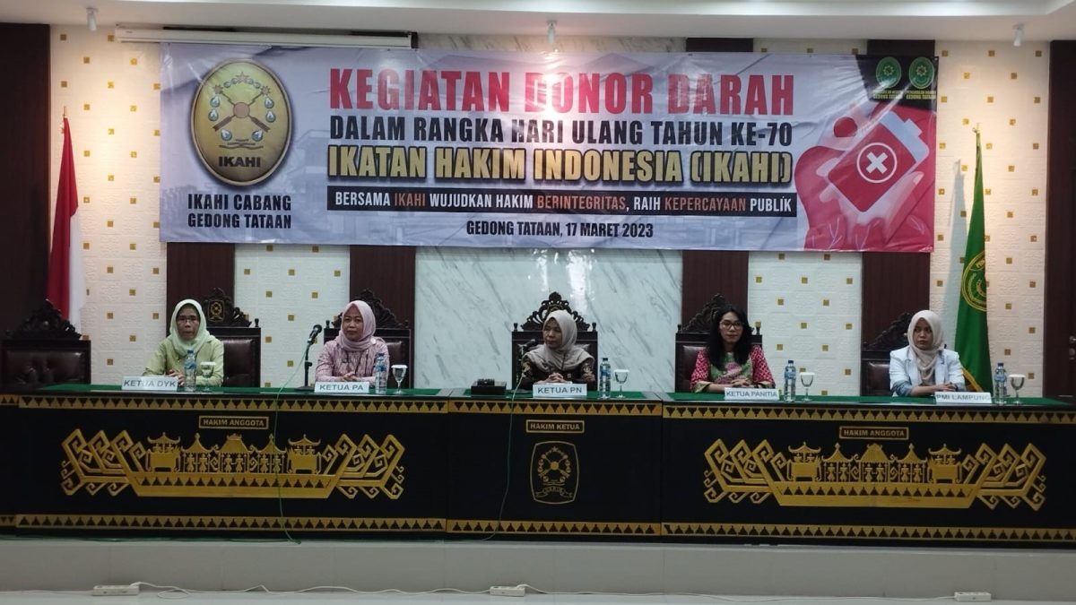Donor Darah dalam Rangka Hari Ulang Tahun Ikatan Hakim Indonesia (IKAHI) ke -70