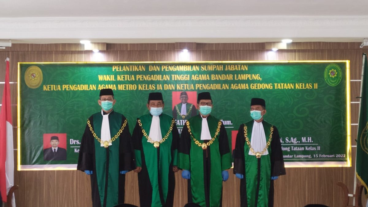 Ketua Pengadilan Agama Gedong Tataan Yang Baru Resmi Dilantik