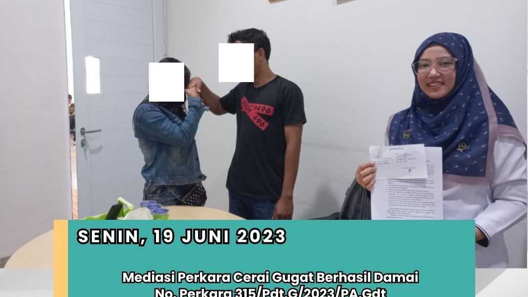 Lagi-Lagi Mediasi Berhasil Damai di Tangan Mediator Hakim PA Gedong Tataan