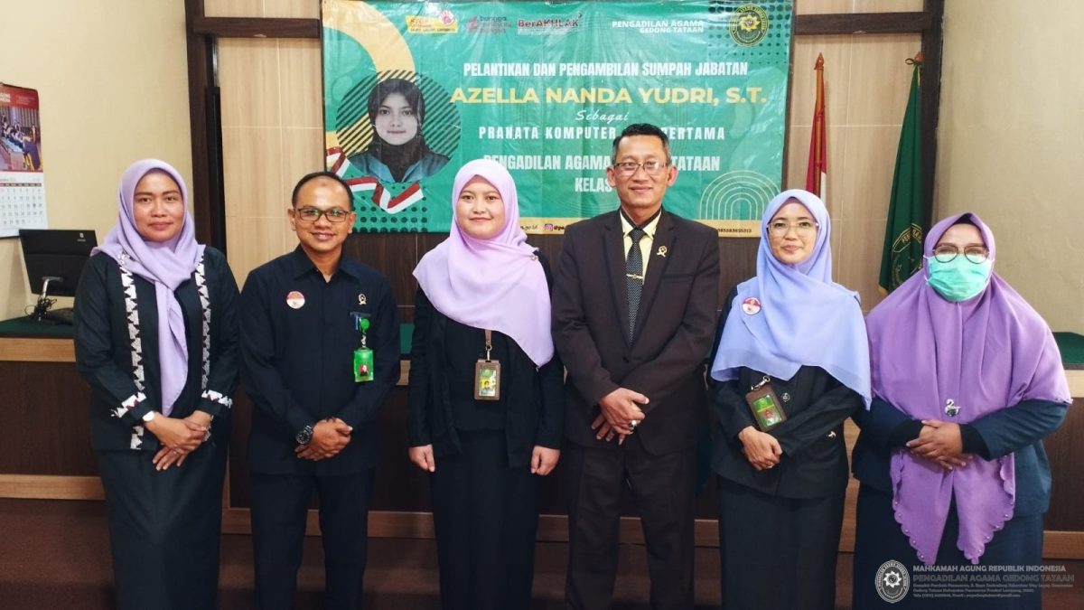 PENGAMBILAN SUMPAH JABATAN DAN PELANTIKAN PRANATA KOMPUTER AHLI PERTAMA PA GEDONG TATAAN