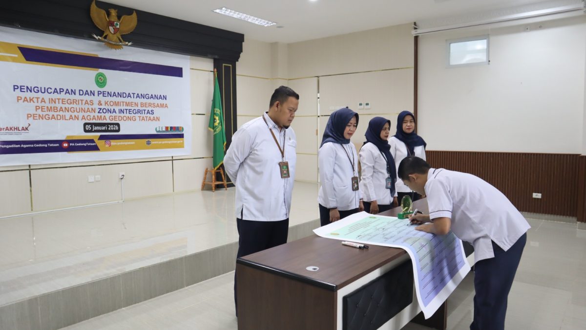 Satukan Tekad Awal Tahun, Pengadilan Agama Gedong Tataan Teguhkan Pakta Integritas dan Komitmen Bersama